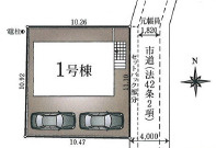 【仲介手数料無料】所沢市荒幡第２２　全１棟　所沢市の新築住宅なら西武ハウジングの区画図