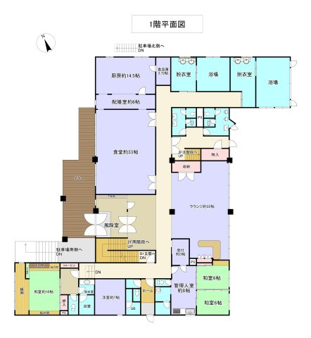 西伯郡伯耆町金屋谷　大山別荘(保養所）の間取り|1F間取図