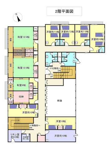 西伯郡伯耆町金屋谷　大山別荘(保養所）の間取り|2F間取図