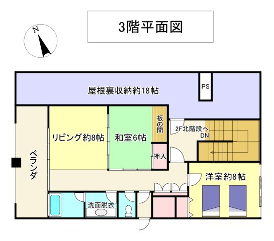西伯郡伯耆町金屋谷　大山別荘(保養所）の間取り|3F間取図