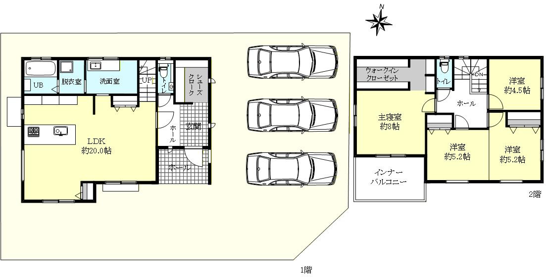 神戸市西区秋葉台3丁目新築戸建の間取り
