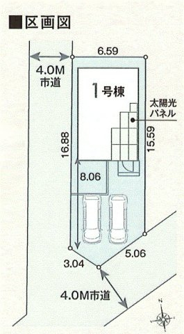 武蔵村山市大南3丁目　新築戸建全1棟の区画図