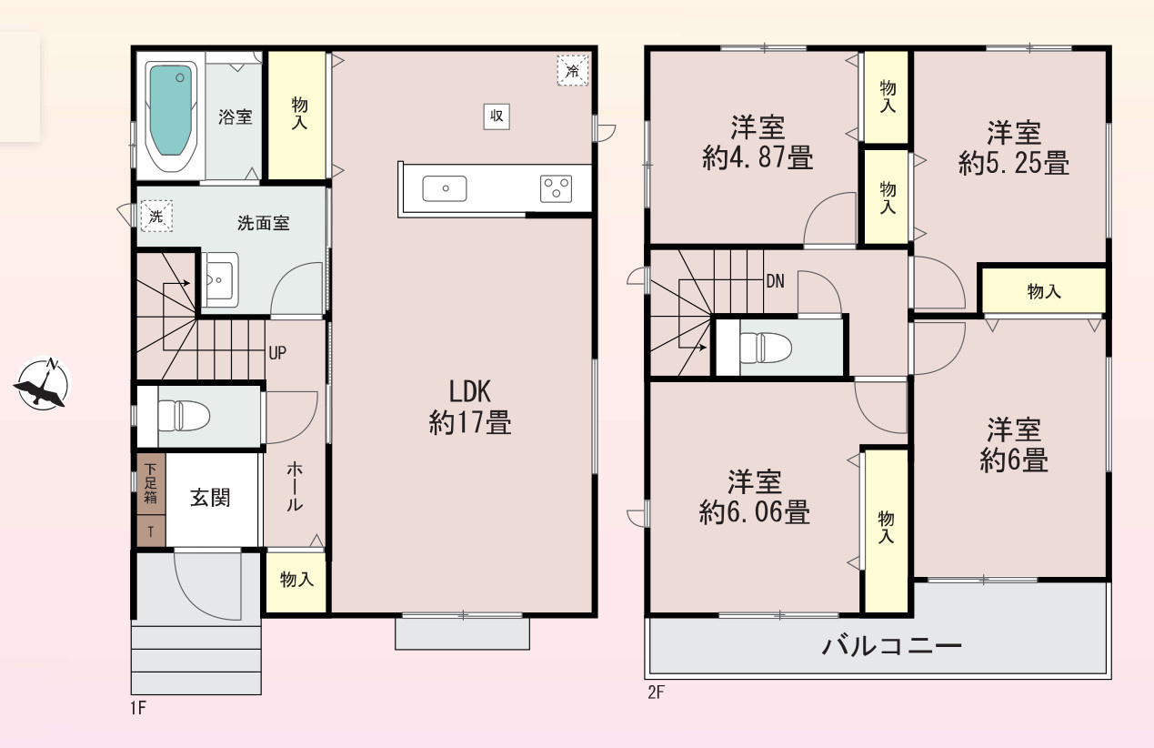 尾張旭市緑町緑ヶ丘4期　全2棟の間取り