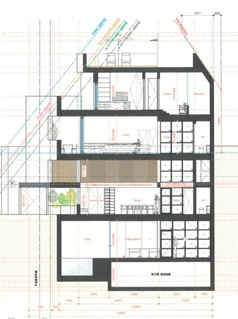 目黒区三田2丁目　売地の土地図＋建物プラン例