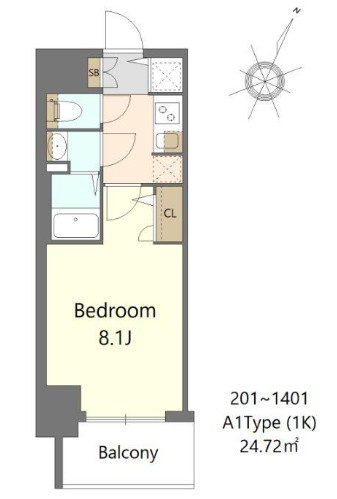 S-RESIDENCE大和田alineの間取り