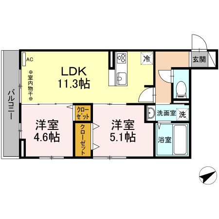 【間取り】 | メゾン　ド　フルール　