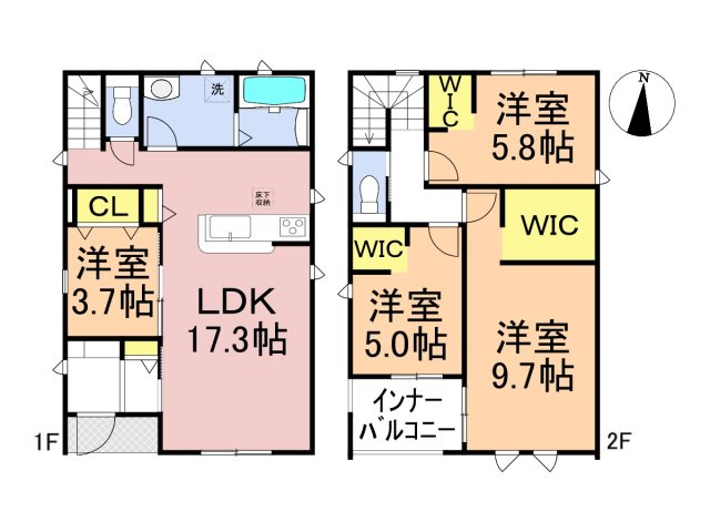 リーブルガーデン　各務原市川島小網町第２　全４区画分譲の間取り|■３号棟　■ヤマダ不動産　株式会社リライフ　
■夢のマイホーム購入をフルサポートします！