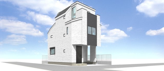 【成約済】北区神谷3丁目　新築戸建の外観パース