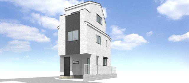 【成約済】北区神谷3丁目　新築戸建の外観パース