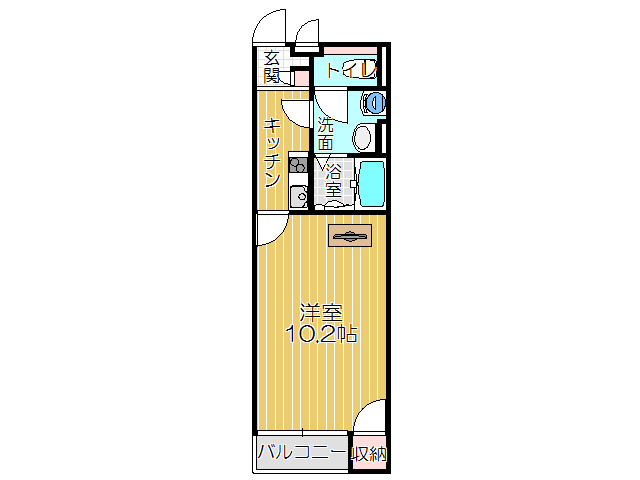直方市大字感田のアパートの間取り