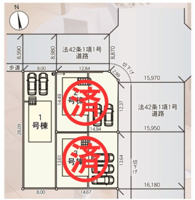 【区画図】 | 花巻市南諏訪町　第2　１号棟