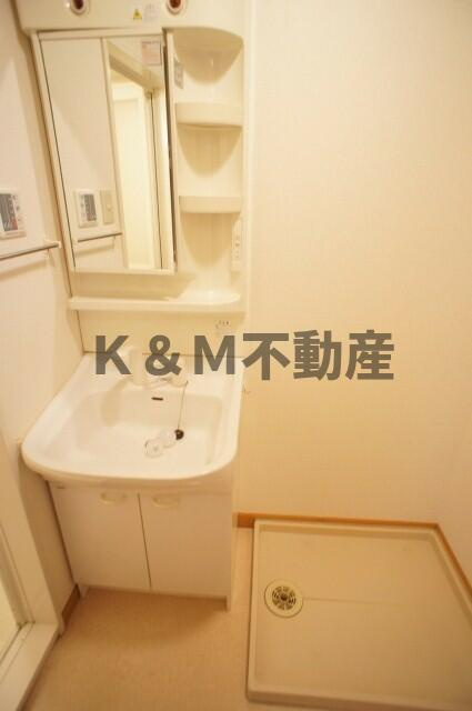 サンヒルズ柏Ｃの洗面所|脱衣スペースもあります