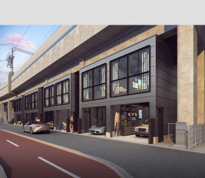 (仮称)東灘高架下ガレージハウスのエントランス