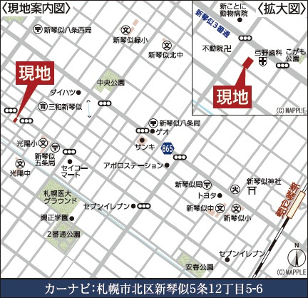 【新築戸建】札幌市北区新琴似五条12丁目2棟の地図