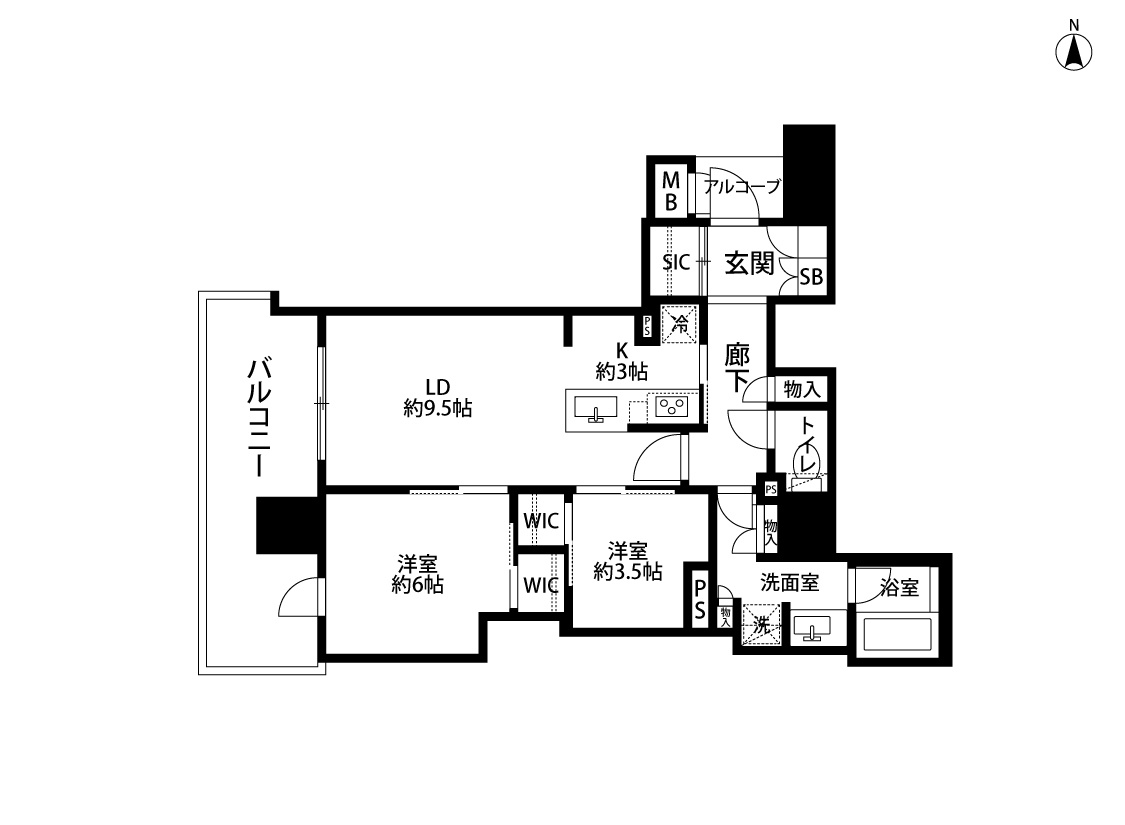 ジオタワー堺筋本町の間取り