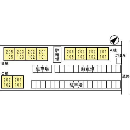 フレンドリースクエア桜B棟の区画図