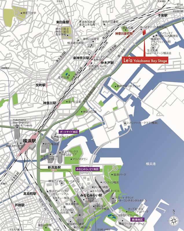 Le'a横濱ベイステージの地図
