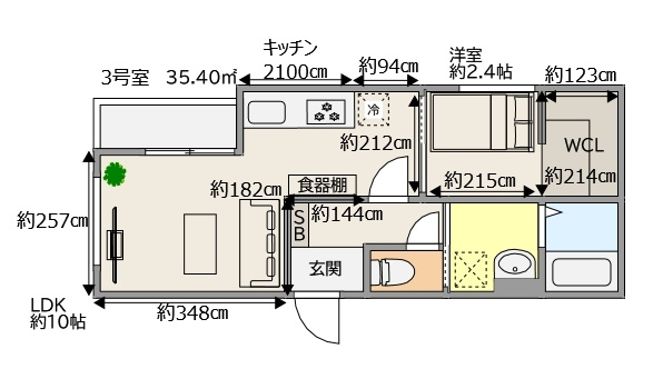 【間取り】 | TRIOVE JR久留米駅前 | ※お部屋のサイズは実際に採寸確認をお願い致します