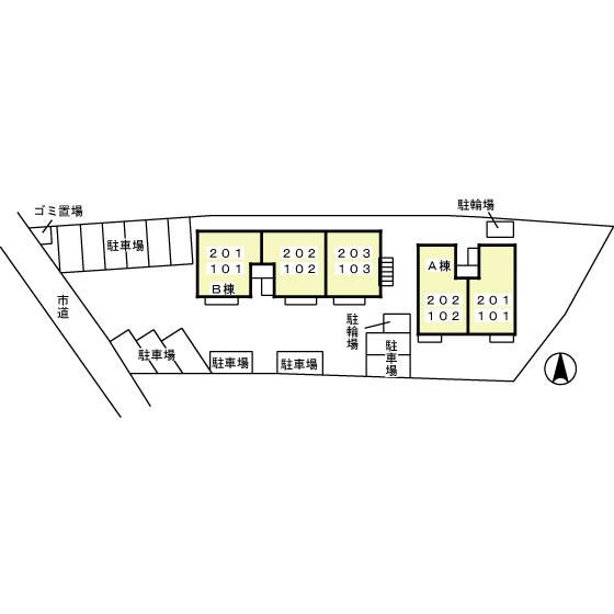 サンハイムＳ－Ｂの区画図