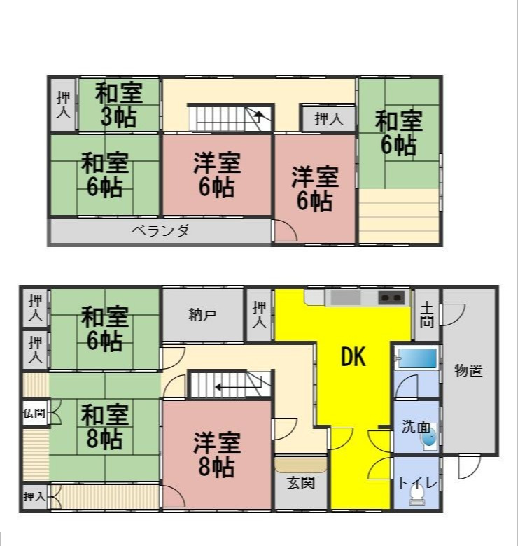 ６６２４９　岐阜市御望中古戸建ての間取り