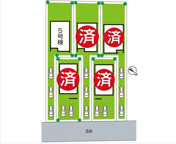 近江八幡市安土町常楽寺　第24-1期　新築一戸建ての区画図|全5区画