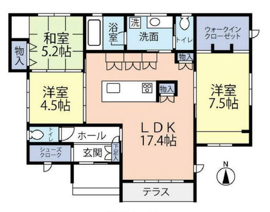 【中古戸建】前橋市横手町の間取り|■間取り図｜敷地面積：302.76（約91.58坪）　建物面積：88.22（約26.68坪）