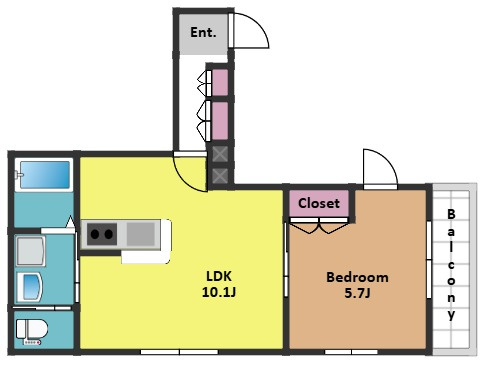 【間取り】 | Glanz West | 1LDK