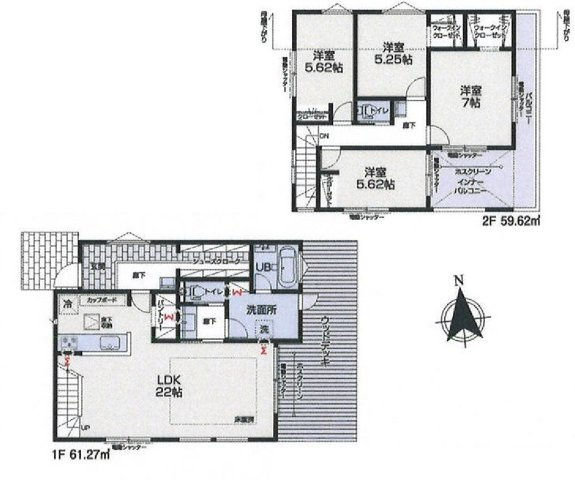練馬区関町北４丁目 西武新宿線 武蔵関駅 新築戸建の間取り