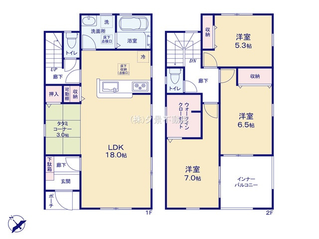 《仲介手数料無料》西区大字佐知川871-7新築一戸建てリーブルガーデンの間取り