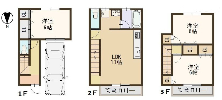 大阪市鶴見区茨田大宮3丁目の間取り