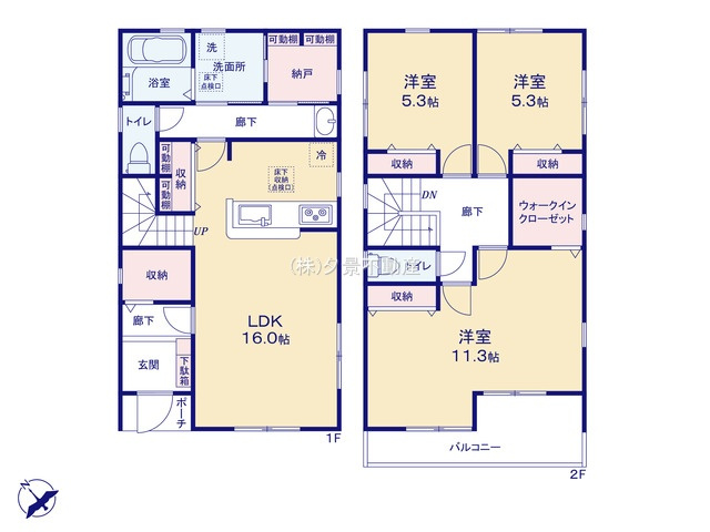 《仲介手数料無料》西区大字佐知川871-7新築一戸建てリーブルガーデンの間取り