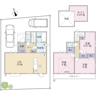 【間取り】 | 小金井市貫井南町1丁目　新築全2棟　 | 販売現地　小金井市貫井南町1丁目　新築戸建全2棟　B棟