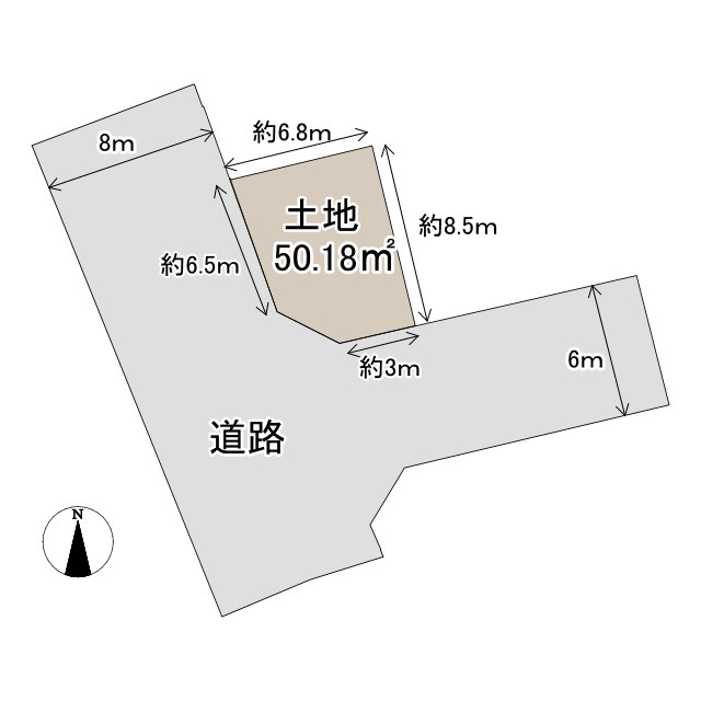 売土地　藤枝市駅前１丁目の土地図