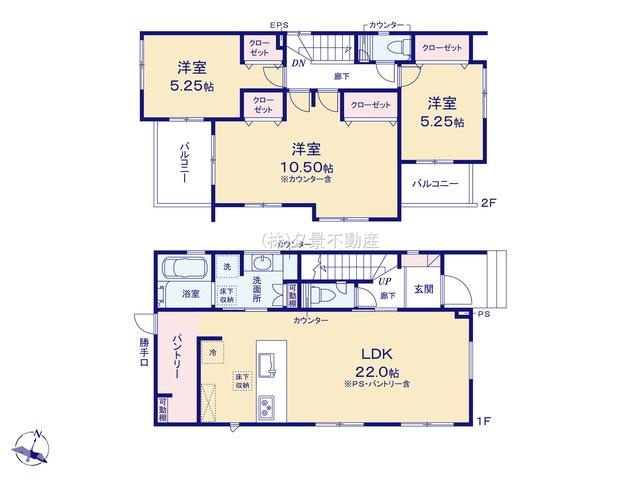 《仲介手数料無料》西区三橋６丁目1228-4新築一戸建てブルーミングガーデンの間取り