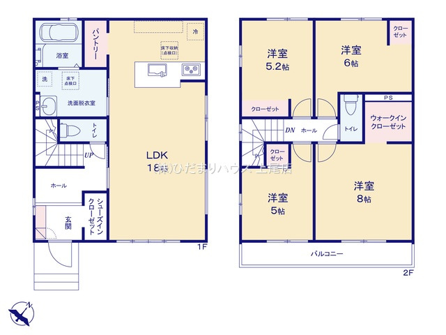上尾市浅間台1期　新築戸建　テラシエ01の間取り|4LDK