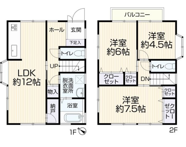 【間取り】 | 3SLDKは、サービスルーム、3つの居室、リビングダイニングキッチンを備えた間取り。収納や趣味のスペースを確保しつつ、広々としたリビングで家族団らんを楽しめます。ファミリー層に非常に人気のある間取り。