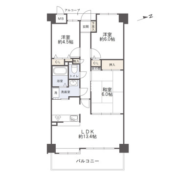 サンピア五日市の間取り|キッチンからリビングを見渡せ会話を楽しめる間取りです♪R7年12月ハウスクリーニング実施済みです。