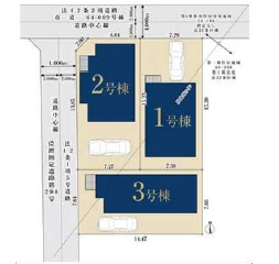 船橋市南三咲３丁目３１７③の区画図