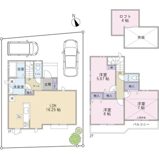 【間取り】 | 小金井市貫井南町1丁目　新築全2棟　 | 小金井市貫井南町1丁目　新築戸建全2棟　Ａ棟