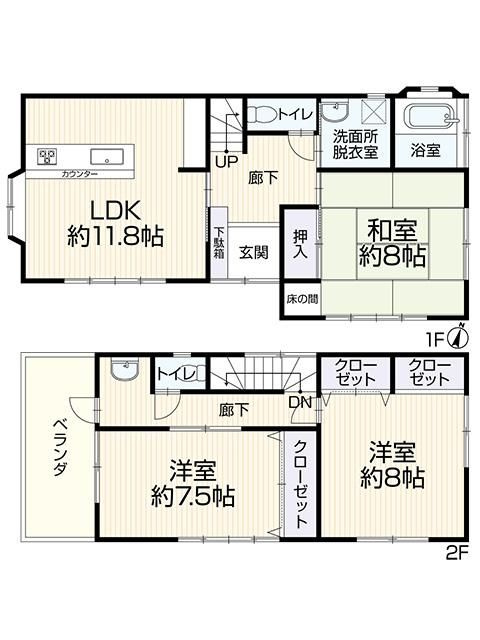 所沢市林　中古戸建の間取り