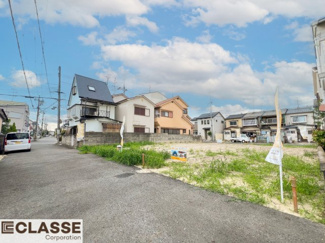 【前面道路含む現地写真】 | 城陽市久世里ノ西　3区画2号地　売土地　建築条件無し