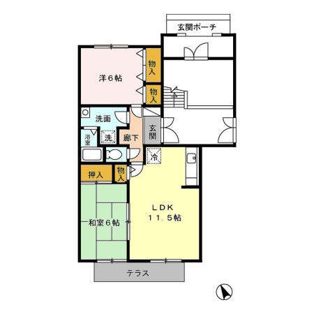 東村山市富士見町４丁目のアパートの間取り