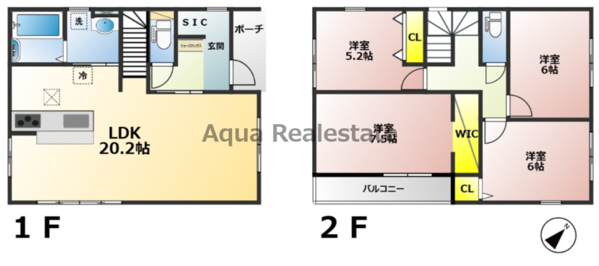 高松市西町　新築戸建の間取り