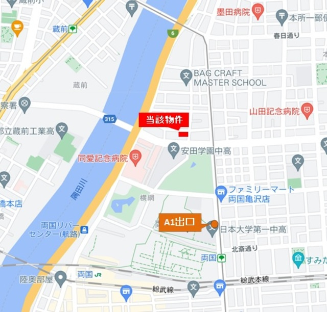 リビオメゾン両国ノースの地図