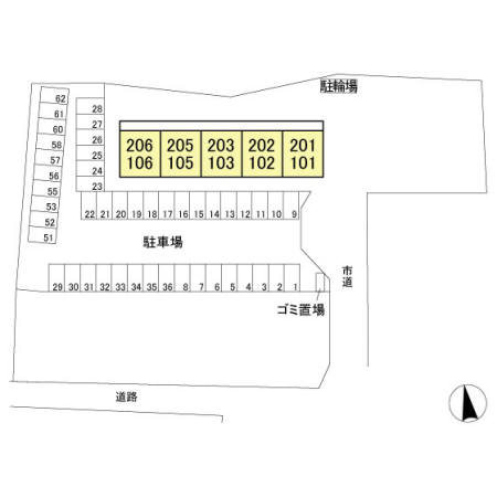 サンドゥエル北柏の区画図|※別号室参考写真です