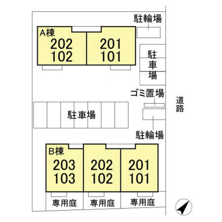 ラ・フルールＢの区画図