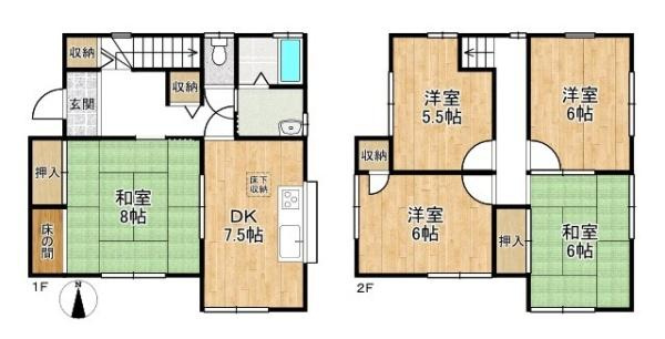 生駒郡斑鳩町小吉田２丁目　一戸建の間取り