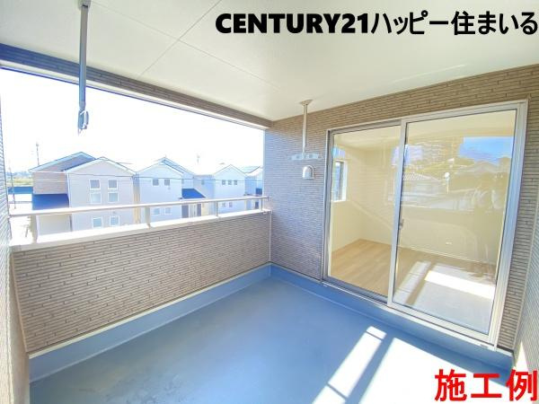 西尾市一色町松木島第8　全2棟・1号棟のバルコニー|施工例