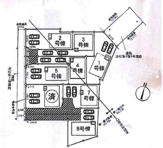 碧南市神有町第2　全8棟・4号棟の区画図