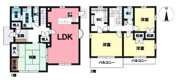 岡崎市真福寺町・中古戸建の間取り|間取り図です